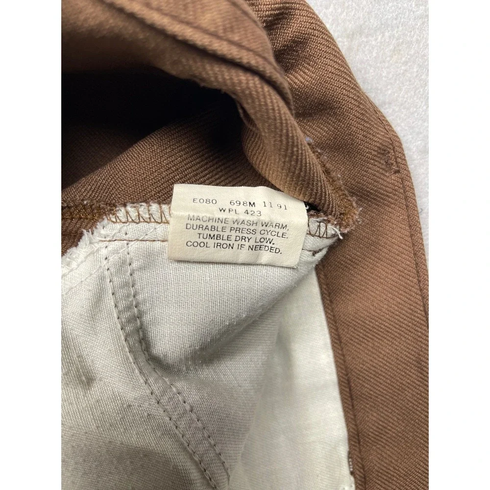 Vintage Levis Panatela Action Slacks Brown 36x34 Mens 70s Polyester USA Made